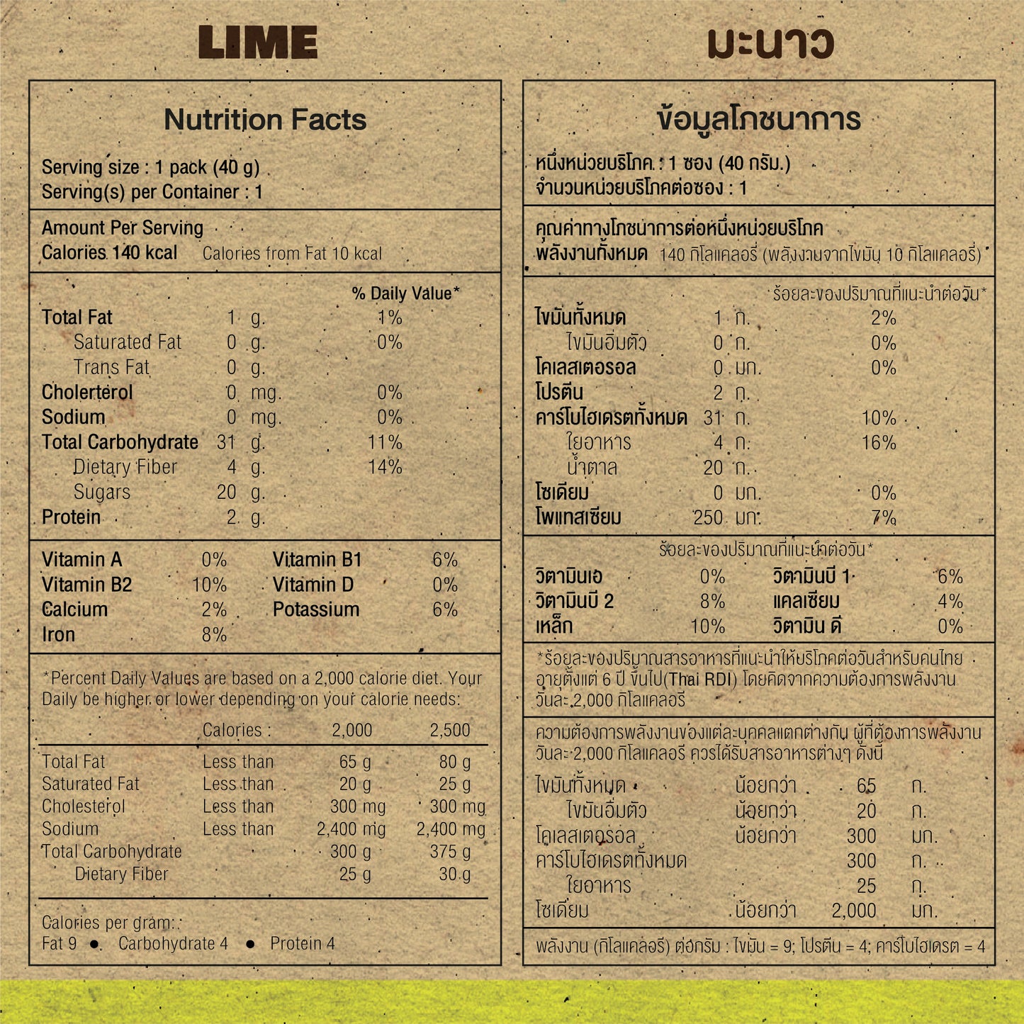 Fruit Bound Lime Chia Chews Nutrition