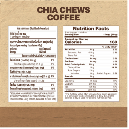 New! Chia Chews - Coffee (40g)